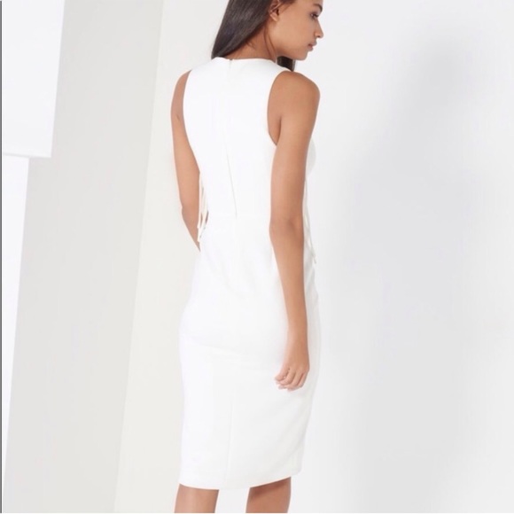 Lavish Alice Off White Tie Bodycon Dress - Picture 3 of 5